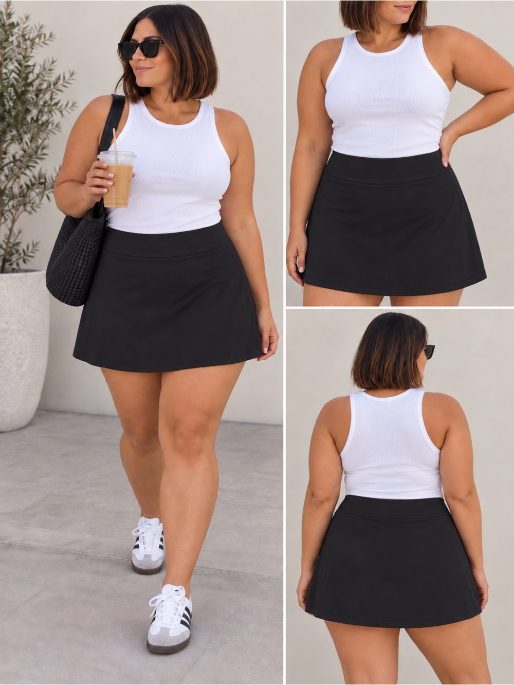 Lands’ End | Black Active Skort Built-In Shorts Plus - Size 1X 16W-18W
